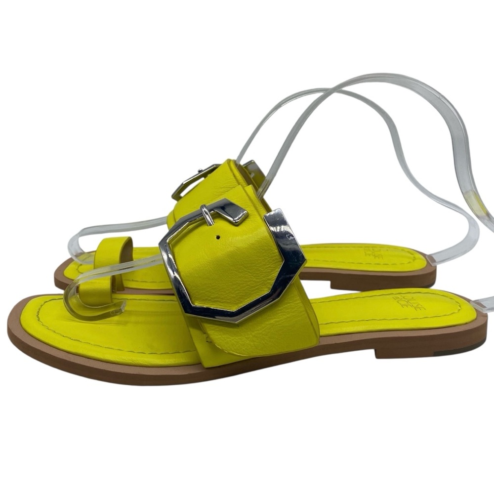 Louise et Cie Womens Shoes Altan Sandals Sz 7.5 Yellow Leather Flat Colorful - Picture 2 of 12